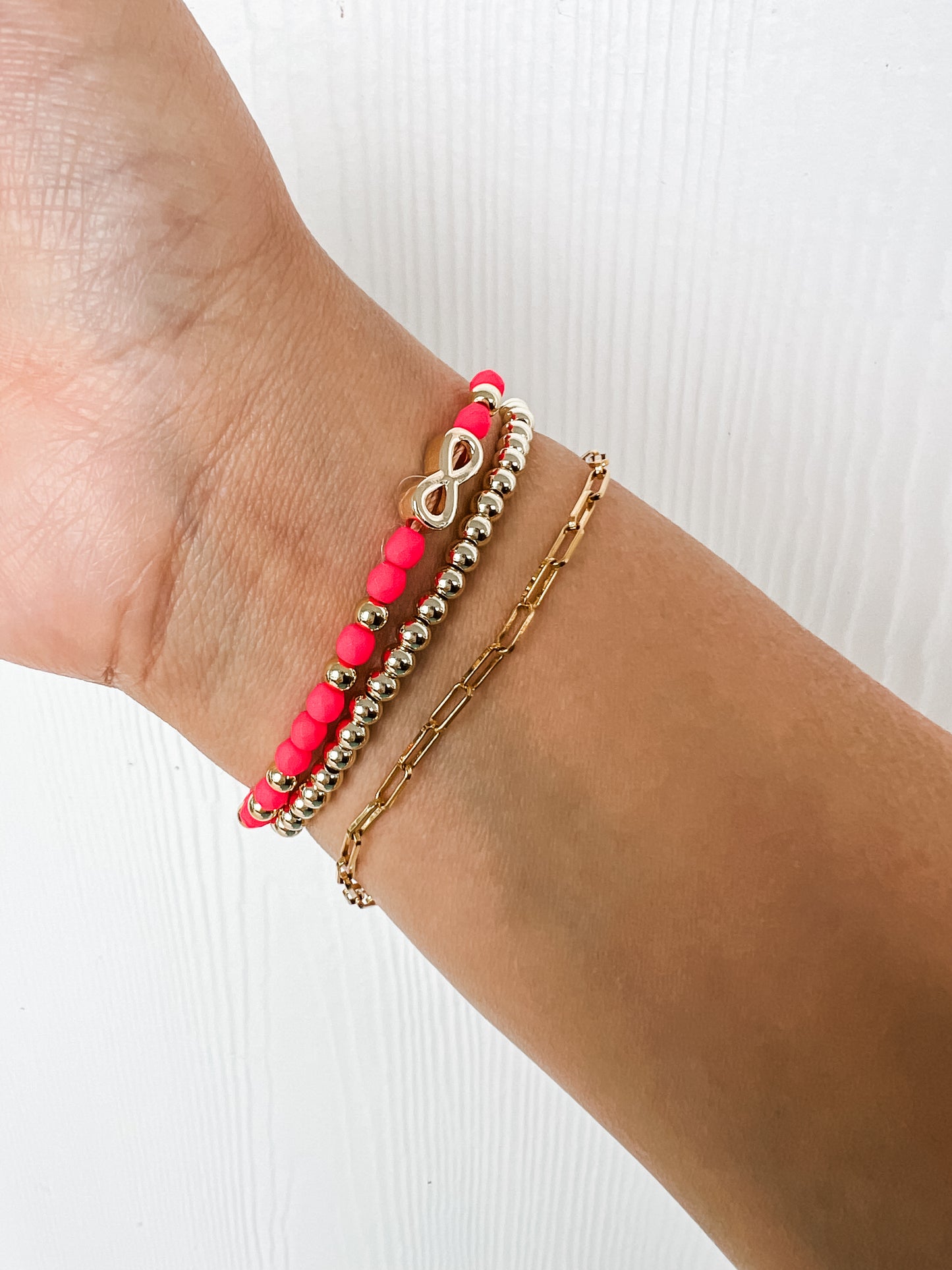 Ellie Rae Infinity Bracelet - Hot Pink