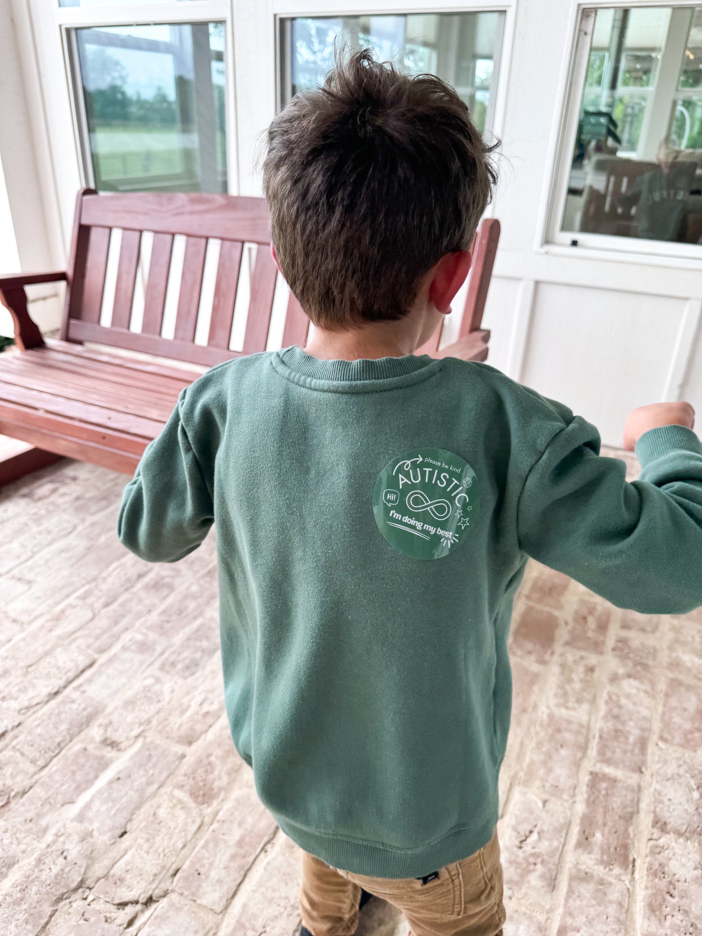 Autistic Please Be Kind Muted Green Sticker