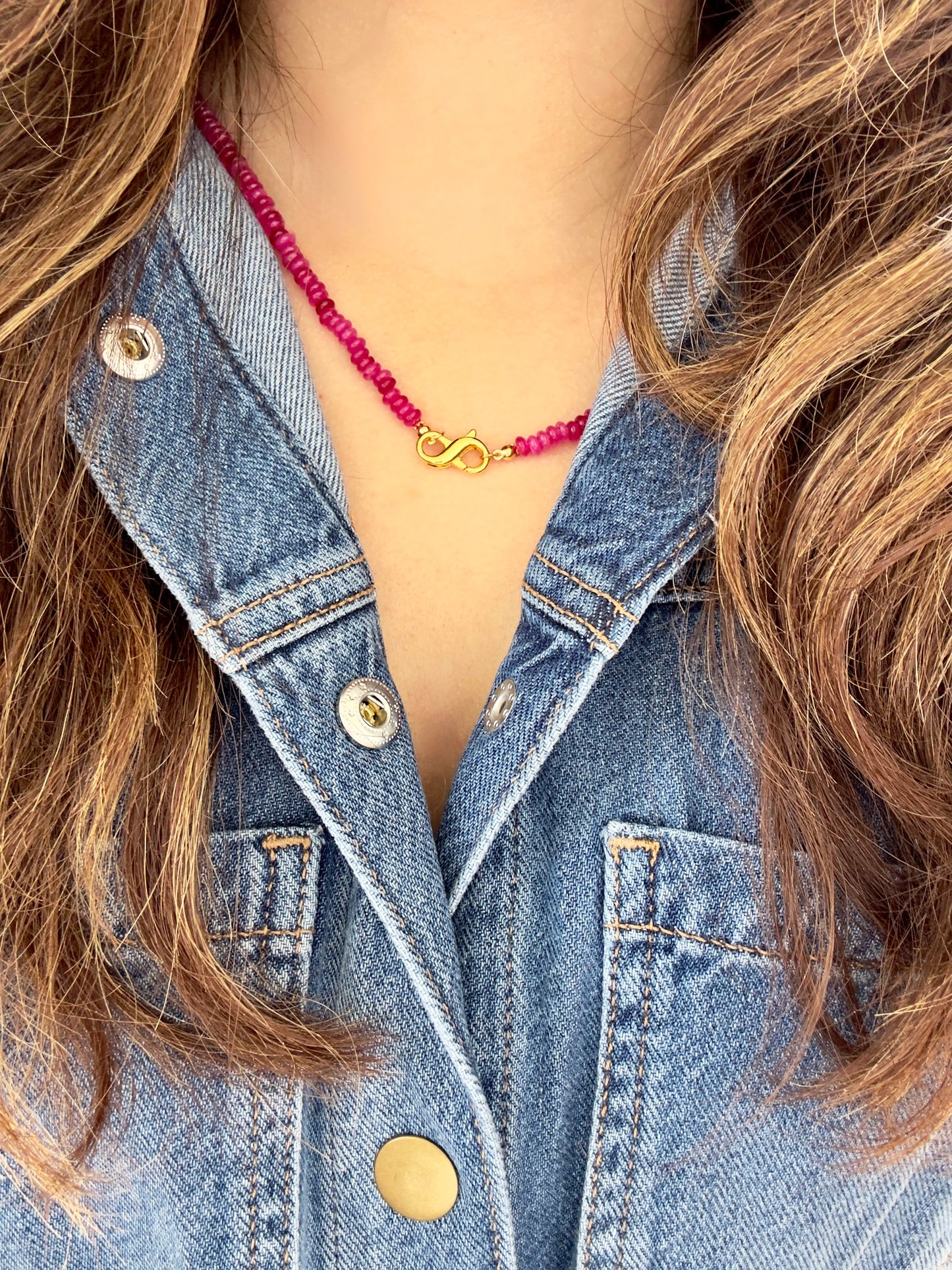 Luciana Gemstone Infinity Necklace