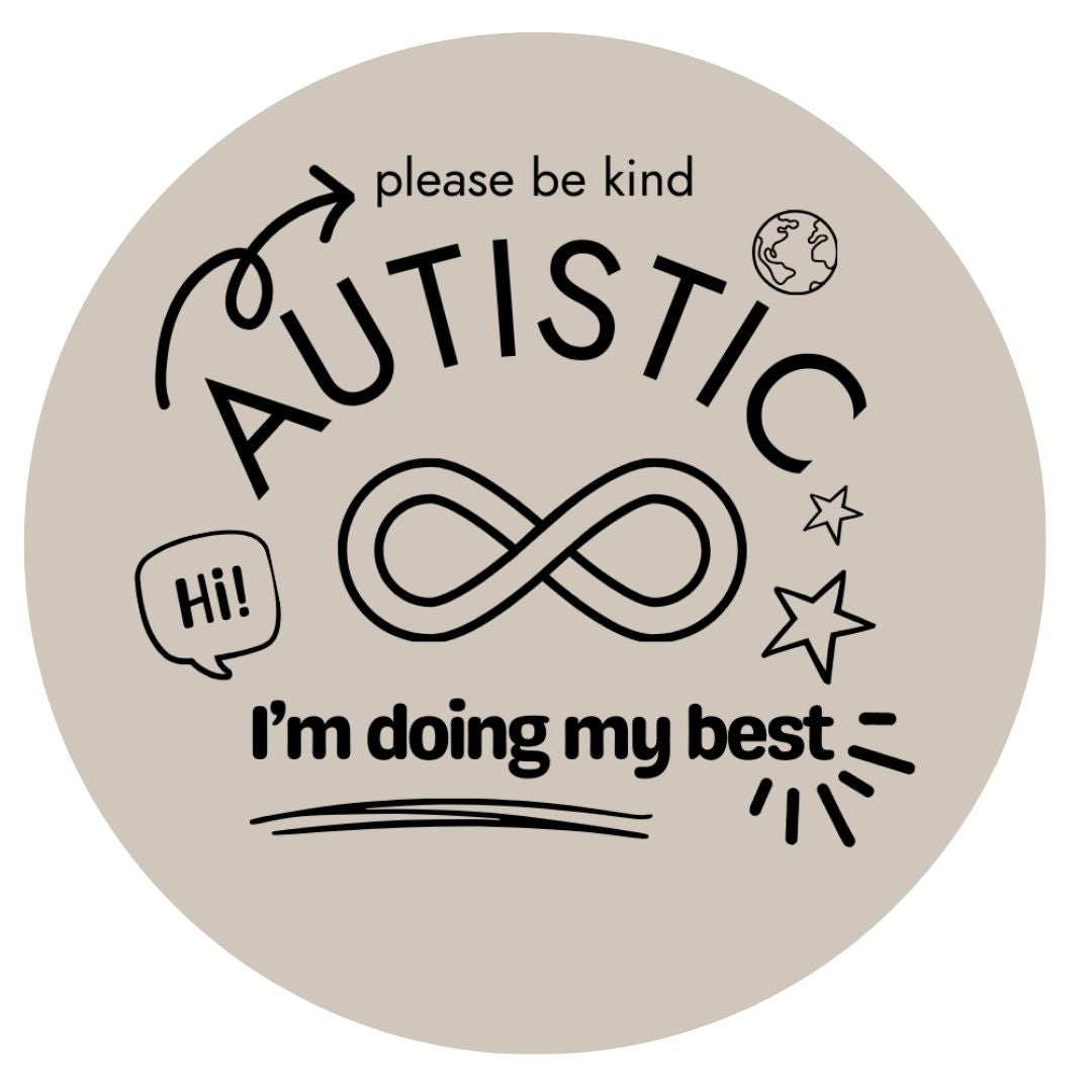 Autistic Please Be Kind Grey Sticker - Roll of 20