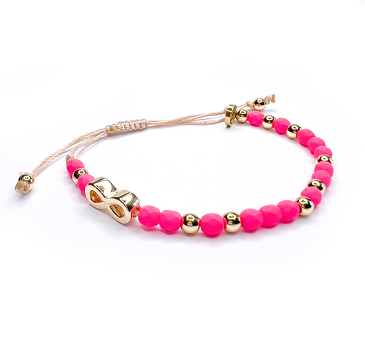 Ellie Rae Infinity Bracelet - Hot Pink