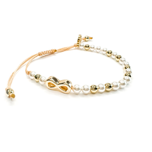 Jacob Infinity Bracelet - Pearl & Gold
