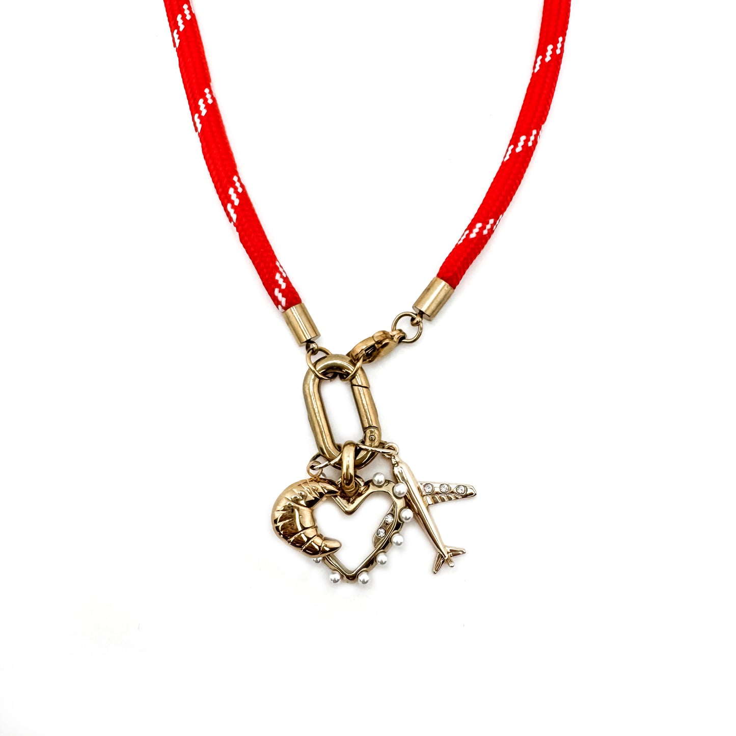 Louise Red Rope Charm Necklace
