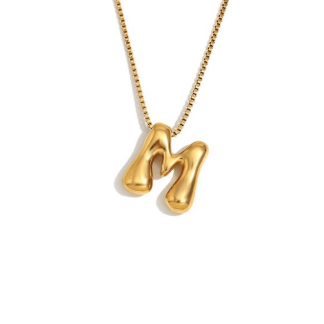 Initial Bubble Necklace - Gold & Silver