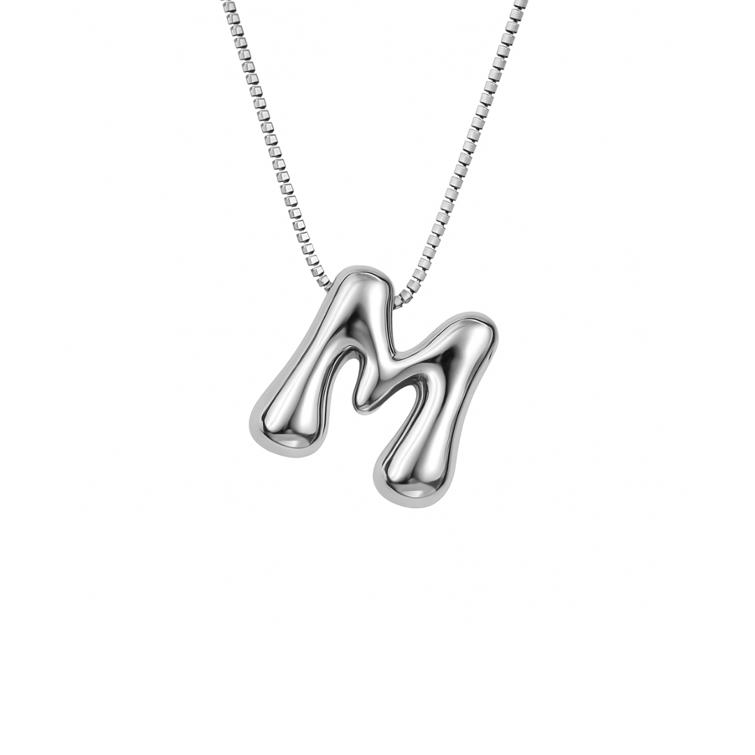 Initial Bubble Necklace - Gold & Silver