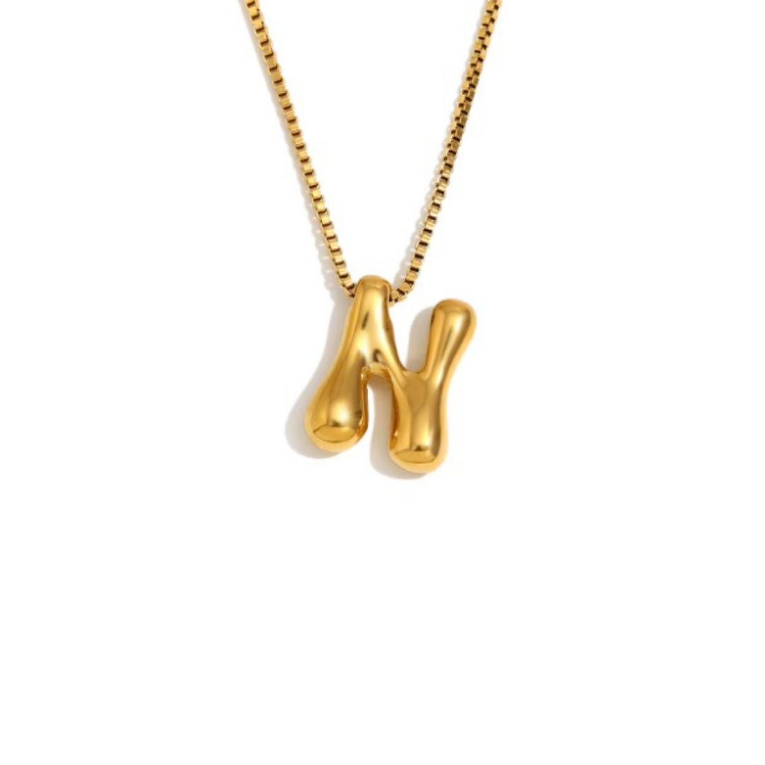 Initial Bubble Necklace - Gold & Silver