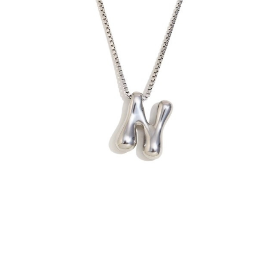 Initial Bubble Necklace - Gold & Silver