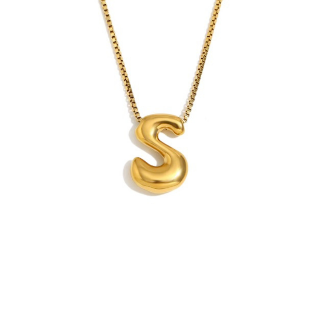 Initial Bubble Necklace - Gold & Silver