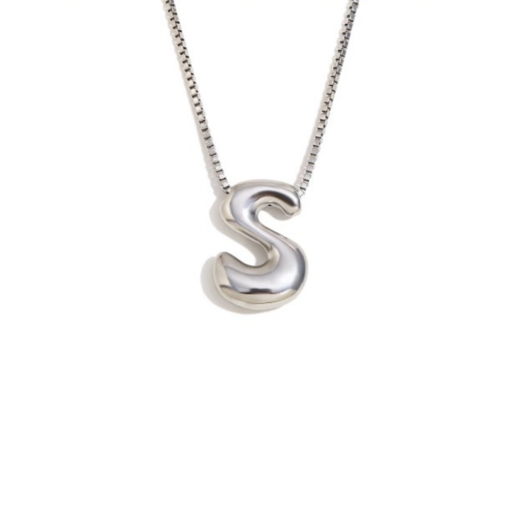 Initial Bubble Necklace - Gold & Silver