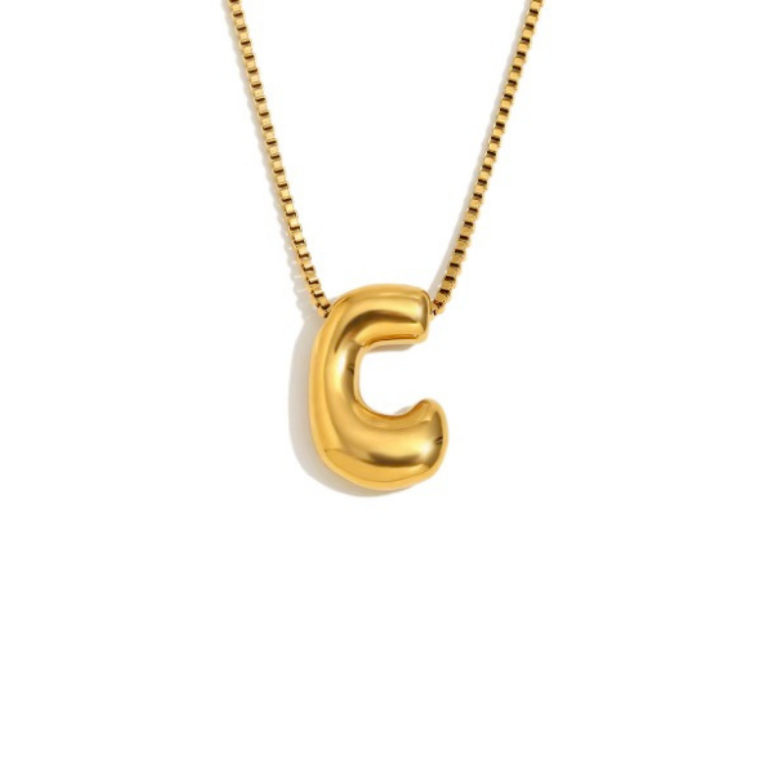 Initial Bubble Necklace - Gold & Silver