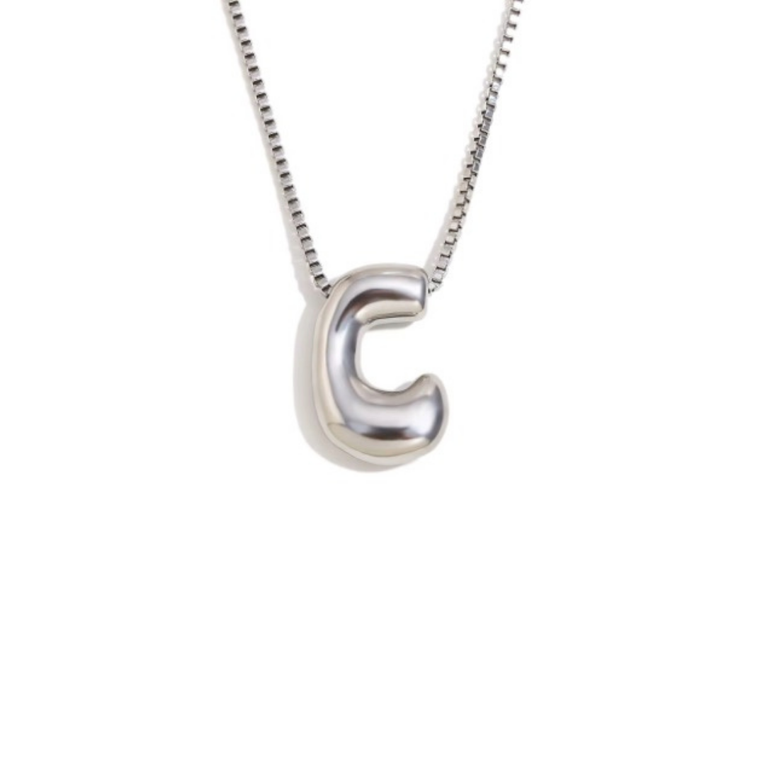 Initial Bubble Necklace - Gold & Silver