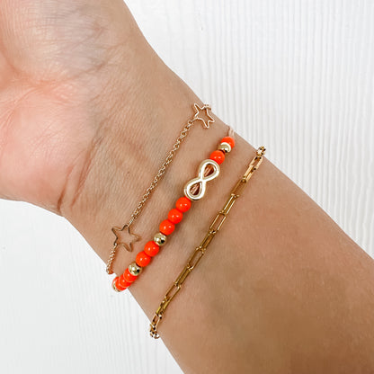 Wyatt Infinity Bracelet - Orange