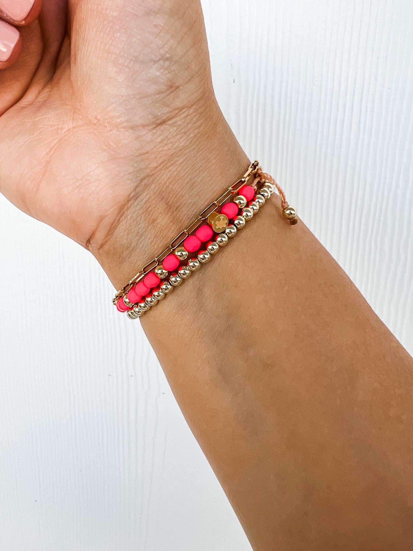 Poppy Puzzle Bracelet - Hot Pink