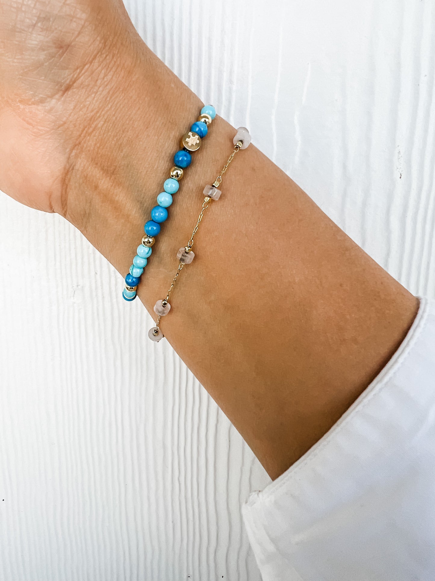 Vinny Puzzle Bracelet - Mixed Turquoise
