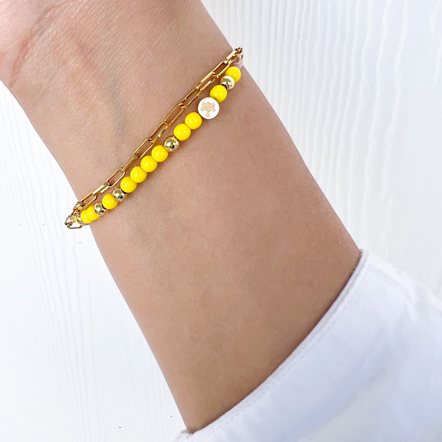 Atlas Puzzle Bracelet - Yellow