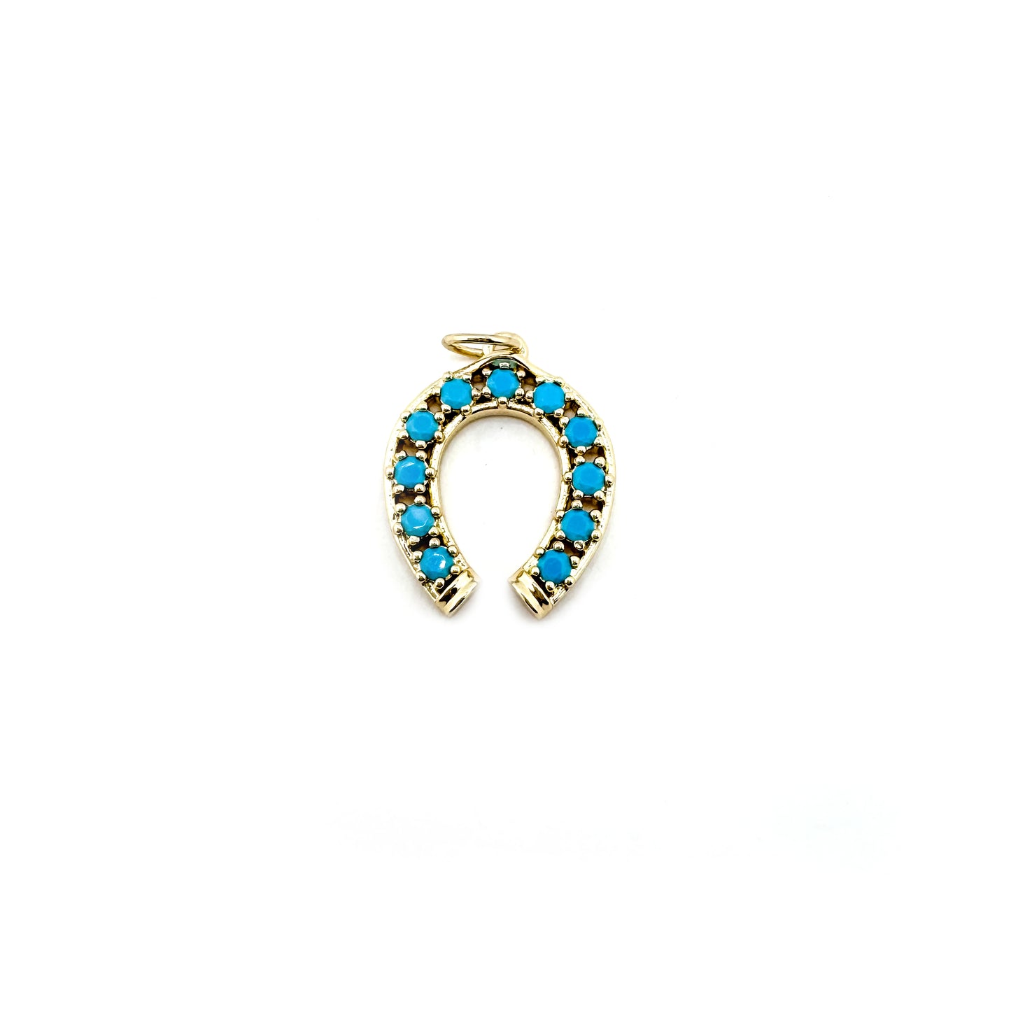 Turquoise Horseshoe Charm