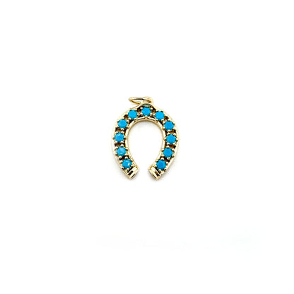 Turquoise Horseshoe Charm
