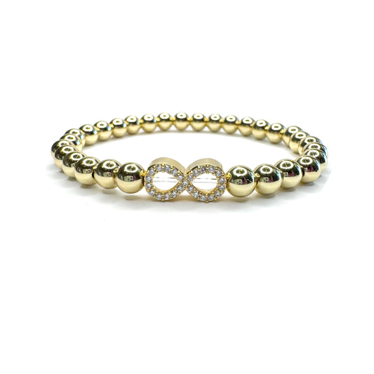 Gold Infinity Chunky Beaded Bracelet