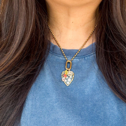 Pink 3 Gemstone Drop Charm