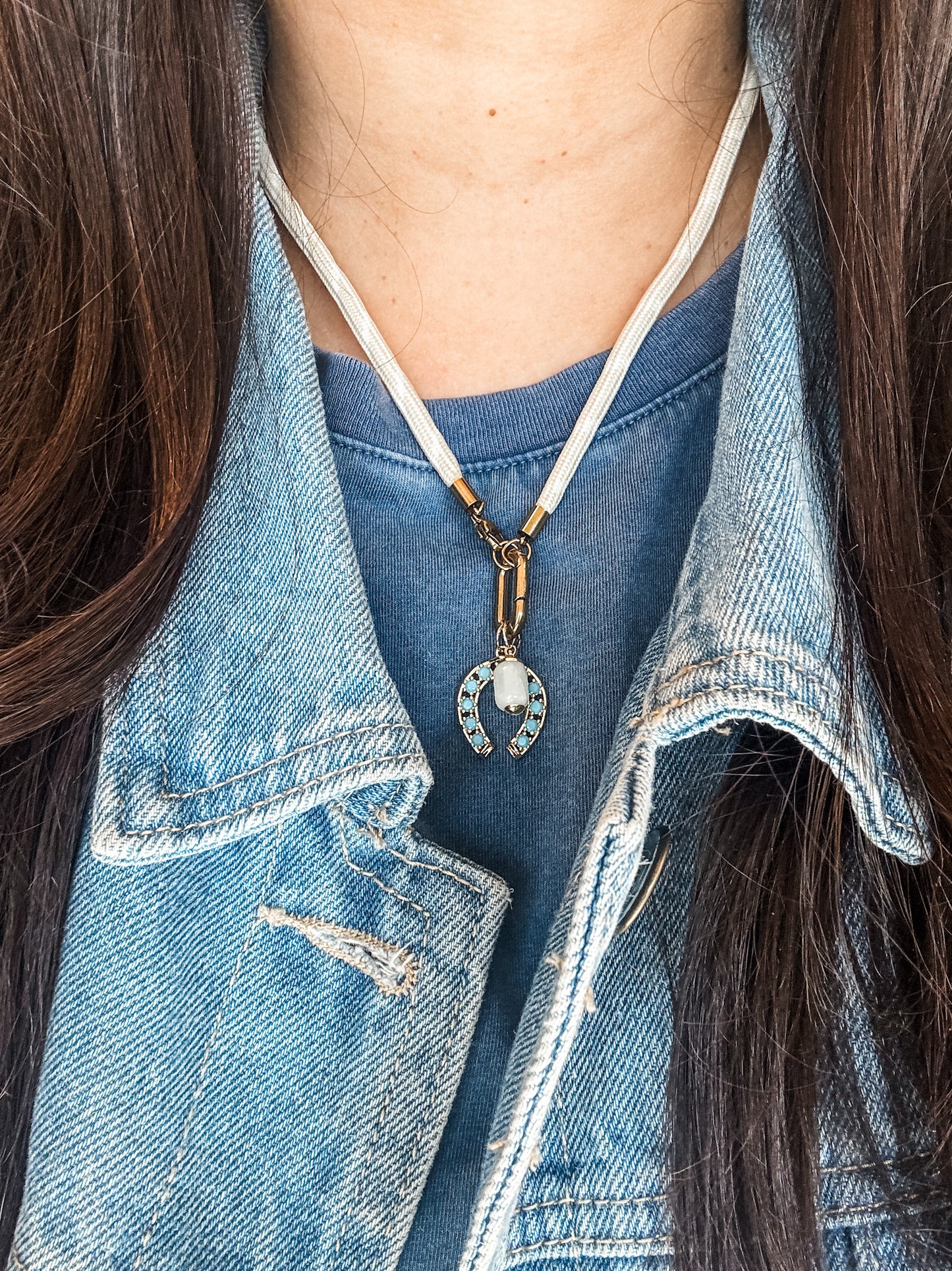 Turquoise Horseshoe Charm