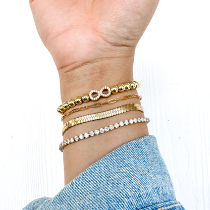 Gold Infinity Chunky Beaded Bracelet