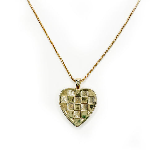 Checkered Heart Necklace