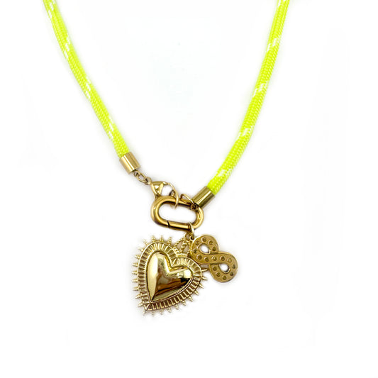 Theodore Neon Heart & Infinity Necklace