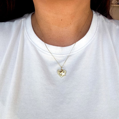 Declan Dainty Heart & Puzzle Necklace