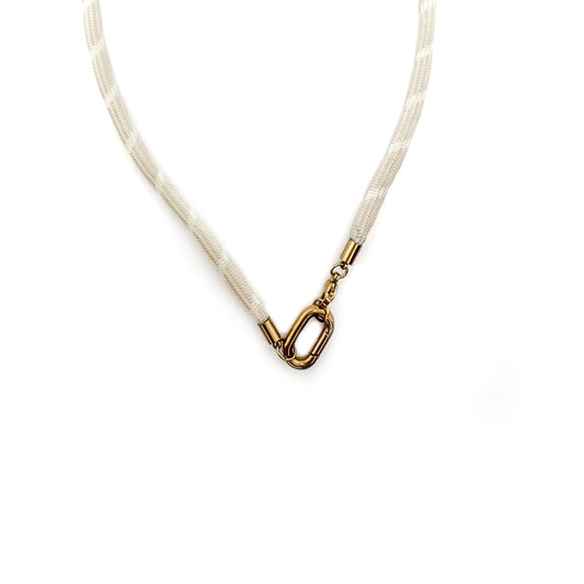 Max Beige Rope Charm Necklace