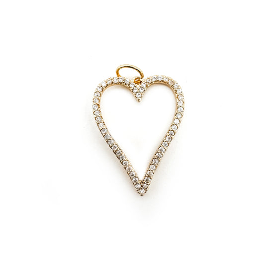 Large Open Heart Charm