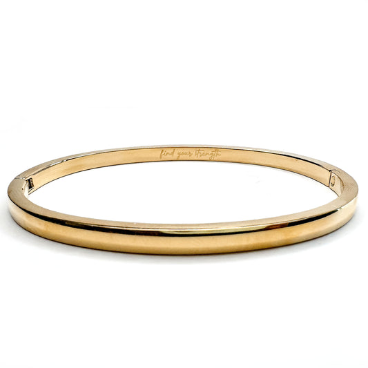 Find Your Strength Gold Open Clasp Bracelet