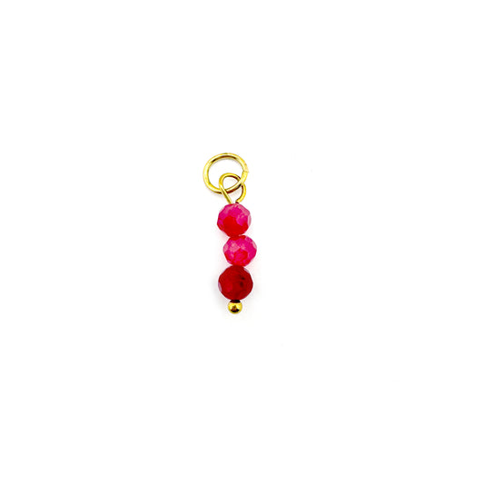 Dark Pink Bead Drop Charm
