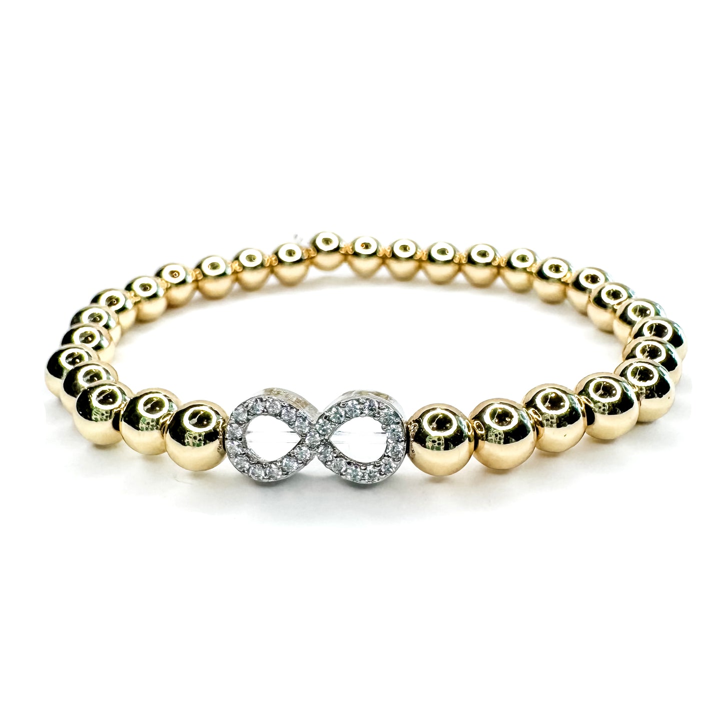 Silver Infinity Chunky Beaded Bracelet