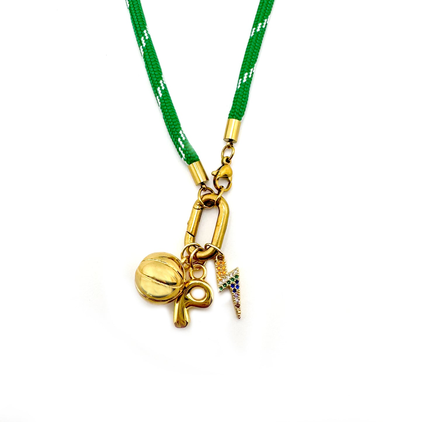 Lucas Green Rope Charm Necklace