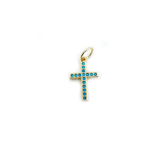 Turquoise Cross Charm